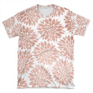 Modern Rose Gold Geometric Floral Abstract AOP T-shirt Tee