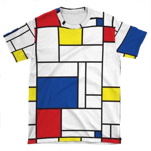 Mondrian Minimalist De Stijl Modern Art Ii Fatfatin AOP T-shirt Tee