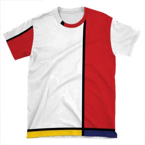 Mondrian Style Abstract Art AOP T-shirt Tee