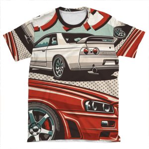 Monster Skyline Gtr R32 &Amp R34 AOP T-shirt Tee