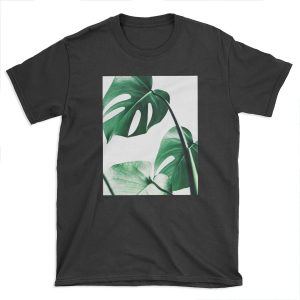 Monstera leaves,Tropical leaves, Green leaves, Leaf, Modern art, Wall art, Print, Minimalistic, Modern, Scandinavian print T-shirt Tee