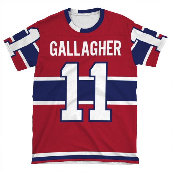 Montreal Canadiens Brendan Gallagher Home Jersey Back Phone AOP T-shirt Tee