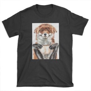 Morning Fox - cute coffee animal T-shirt Tee