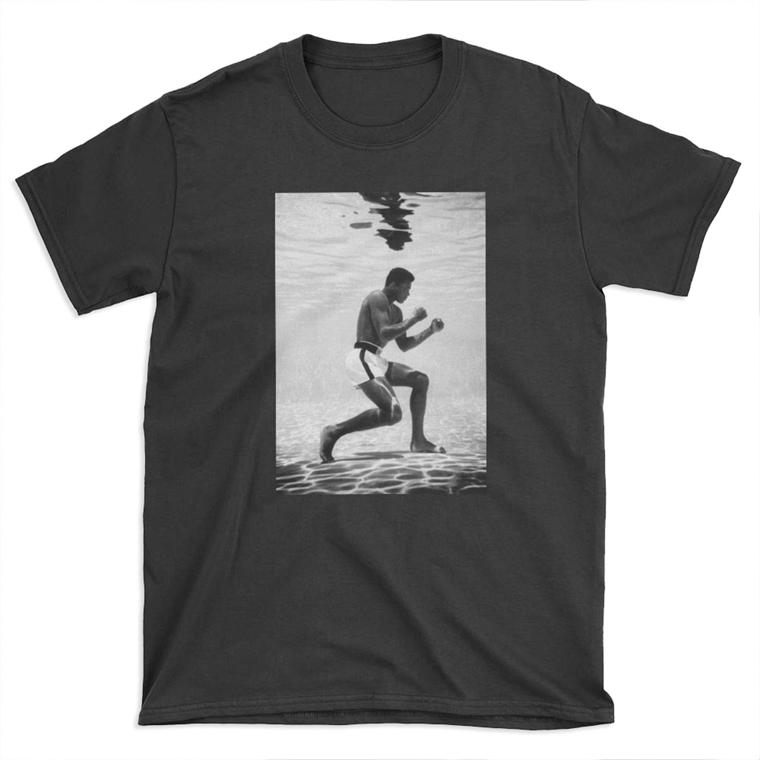 Muhammad Ali Under Water Fighting Position T-shirt Tee