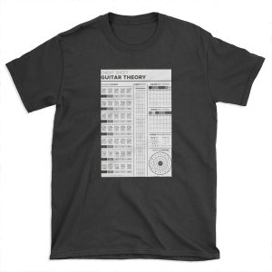 Music Theory for Guitar Cheat Sheet - B&W T-shirt Tee