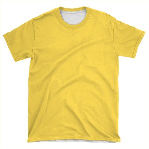 Mustard Yellow Solid Color AOP T-shirt Tee