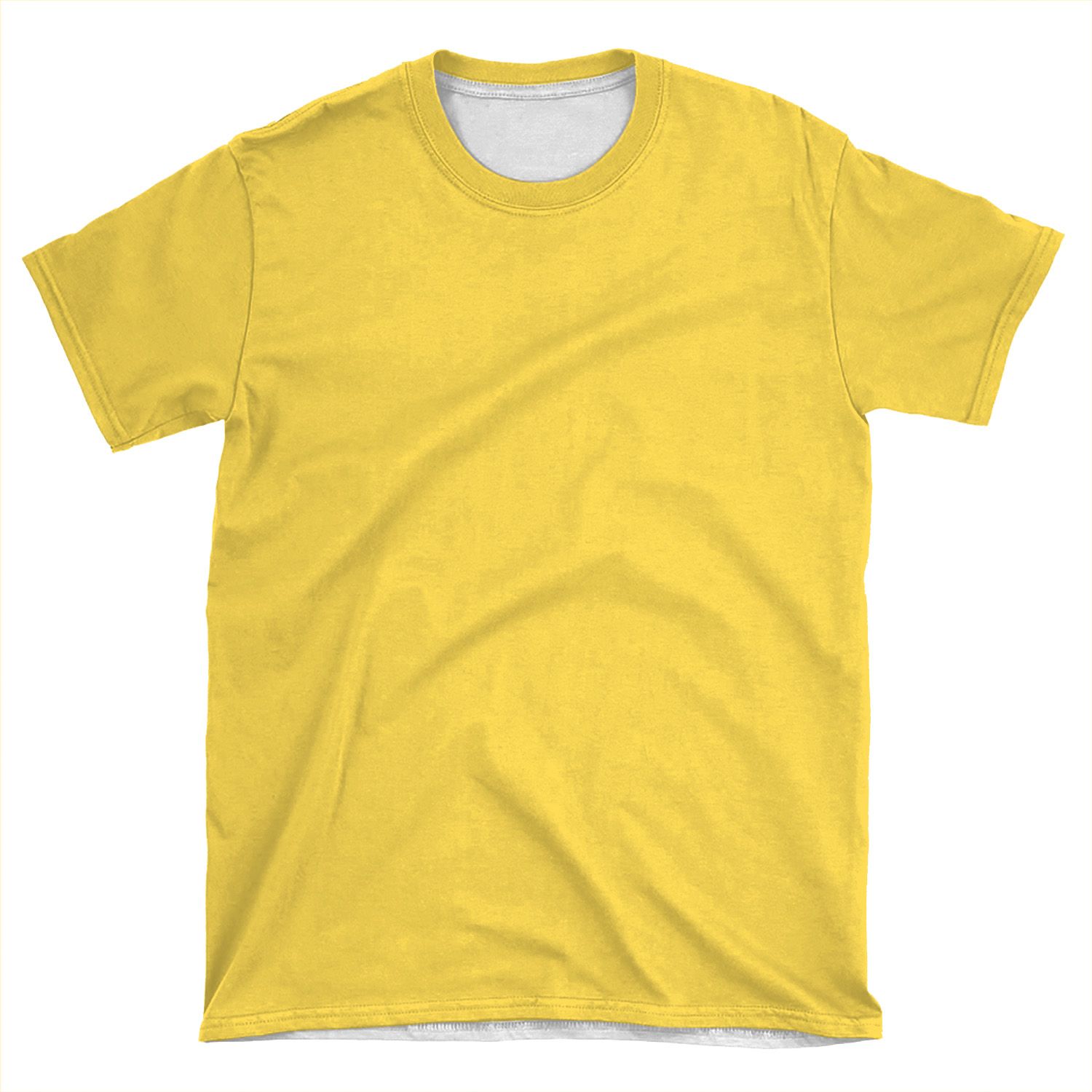 Mustard Yellow Solid Color AOP T-shirt Tee