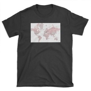 Muted pink and taupe detailed world map T-shirt Tee