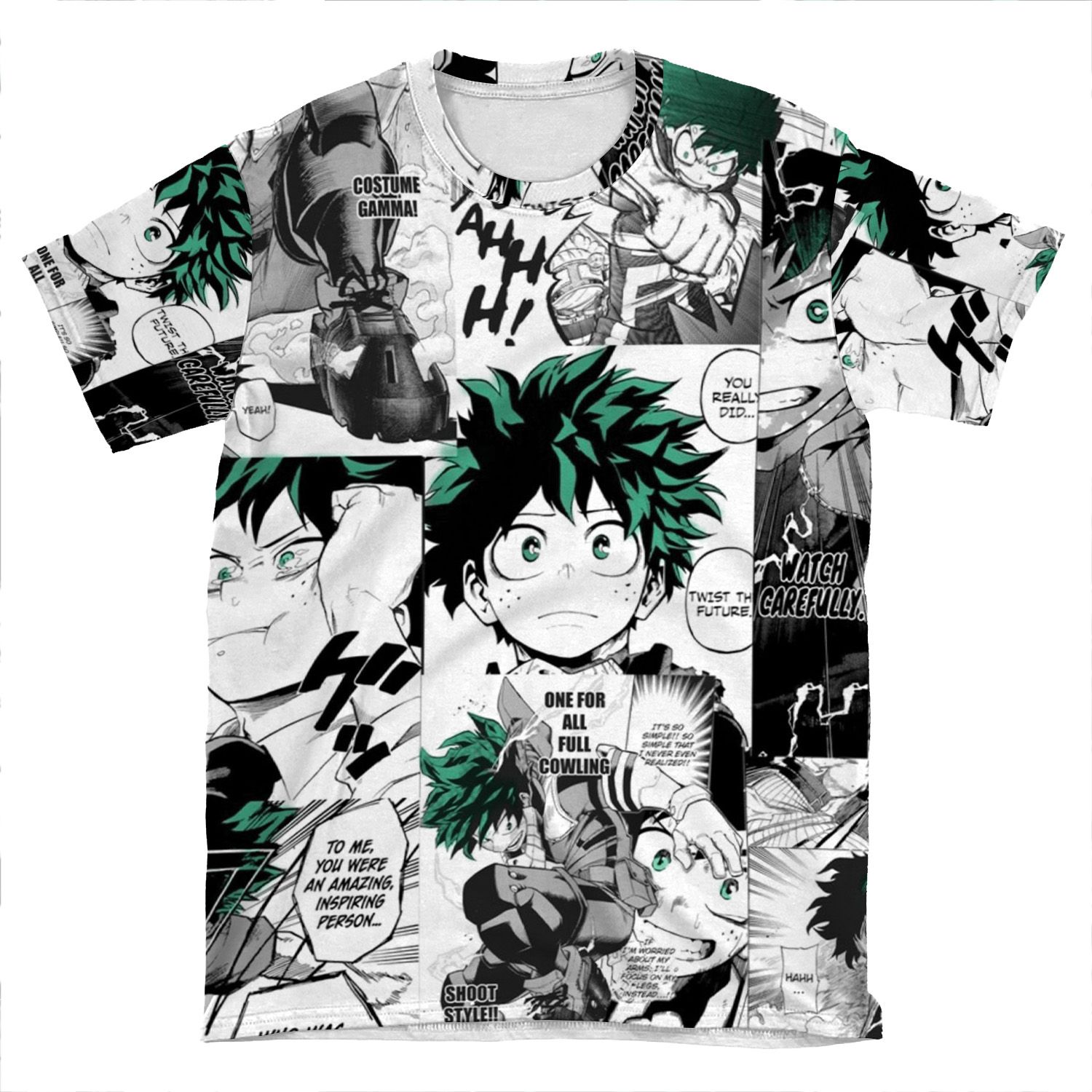 My Hero Academia Deku Manga Collage AOP T-shirt Tee