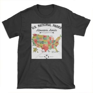National Park Map Vintage T - All 59 National Parks Gifts T-shirt Men Women Kids T-shirt Tee