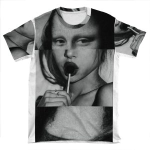 Naughty Mona Lisa Vaporwave AOP T-shirt Tee