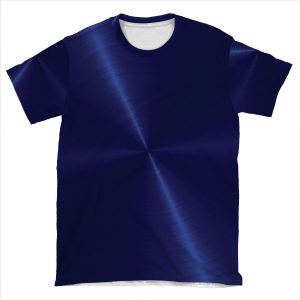 Navy Blue Stainless Shiny Steel Metal AOP T-shirt Tee