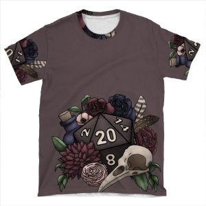Necromancer D20 Tabletop Rpg Gaming Dice AOP T-shirt Tee