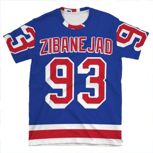 New York Rangers Mika Zibanejad Home Jersey Back Phone AOP T-shirt Tee