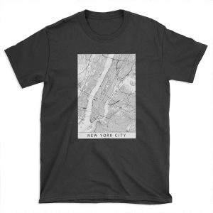 New York White Map T-shirt Tee