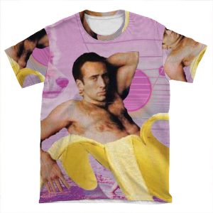 Nicholas Cage Banana Vaporwave AOP T-shirt Tee