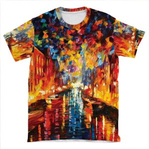 Night Copenhagen - Leonid Afremov AOP T-shirt Tee