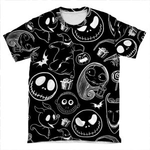 Nightmare Before Christmas 2 AOP T-shirt Tee