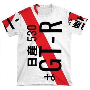 Nissan Gtr Japanese Number Plate AOP T-shirt Tee