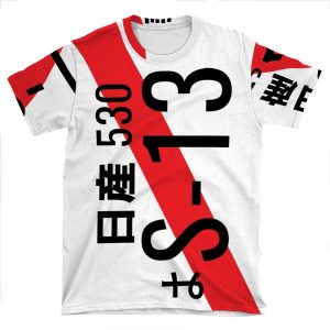 Nissan S13 Japanese Jdm Plate AOP T-shirt Tee