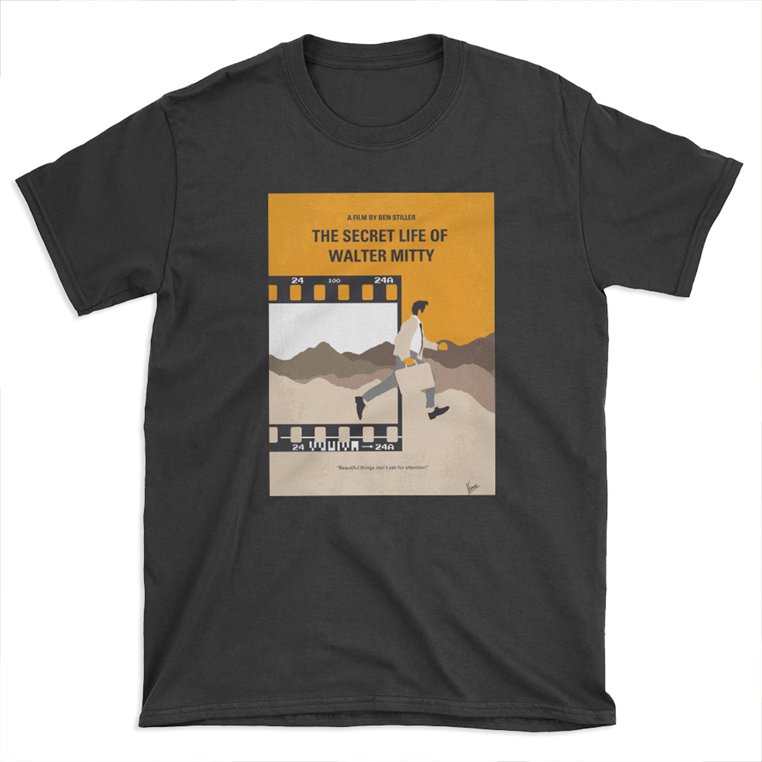 No806 My The Secret Life of Walter Mitty minimal movie poster T-shirt Tee