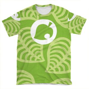 Nookphone Animal Crossing New Horizons Green Tropical Leaves AOP T-shirt Tee