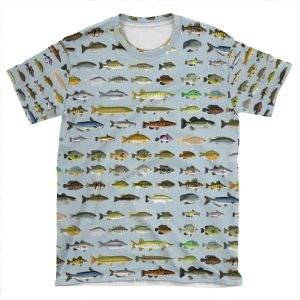 North American Freshwater Fish Group AOP T-shirt Tee