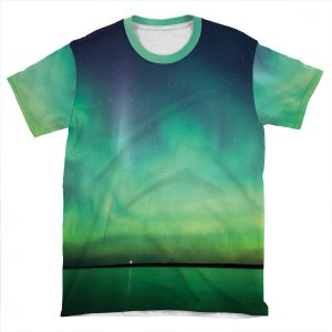 Northern Lights Over Lake AOP T-shirt Tee