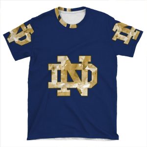 Notre Dame Gold Watercolor AOP T-shirt Tee