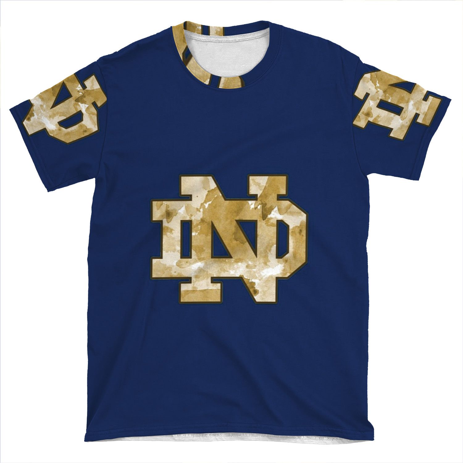 Notre Dame Gold Watercolor AOP T-shirt Tee