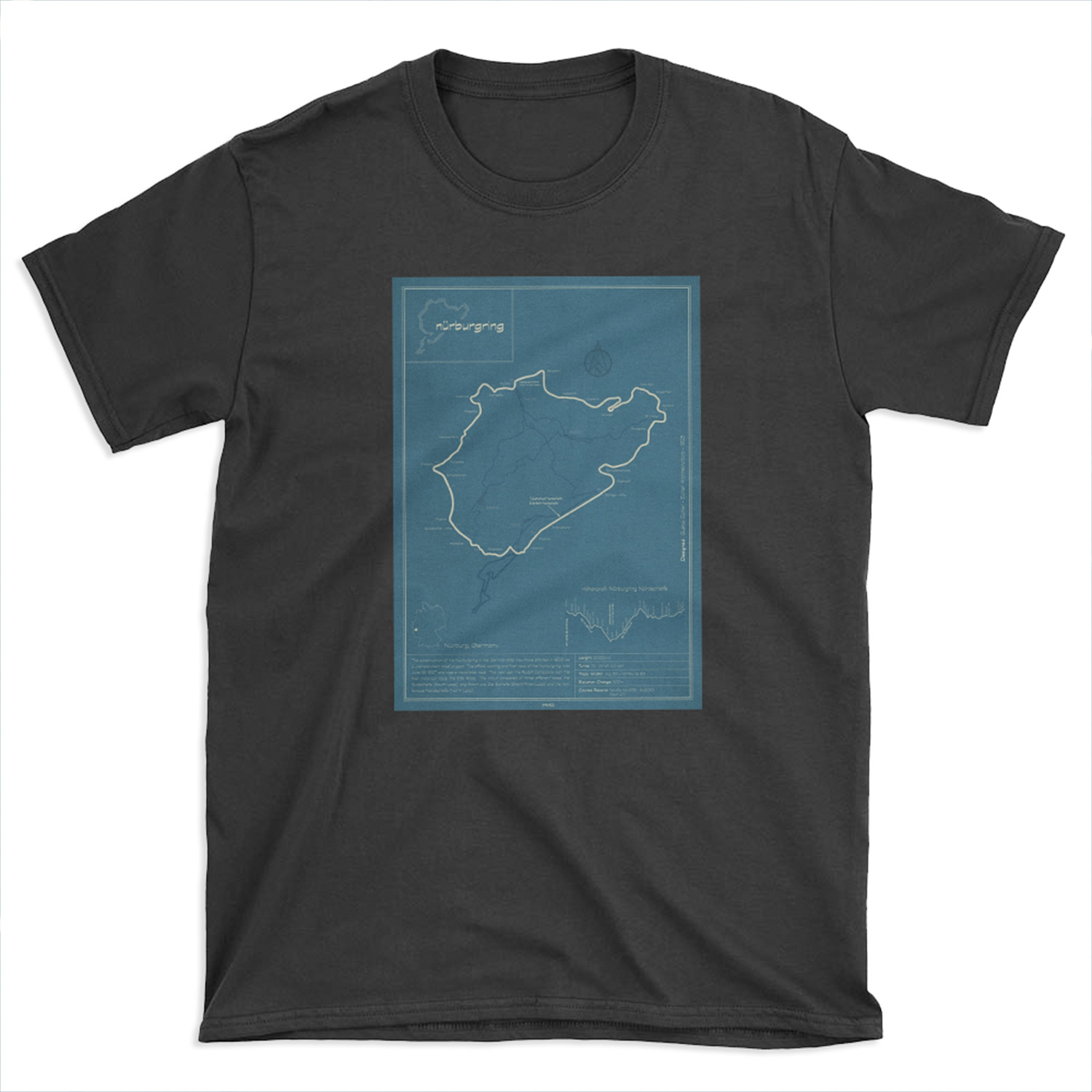 Nurburgring Nordschleife Track Map T-shirt Tee