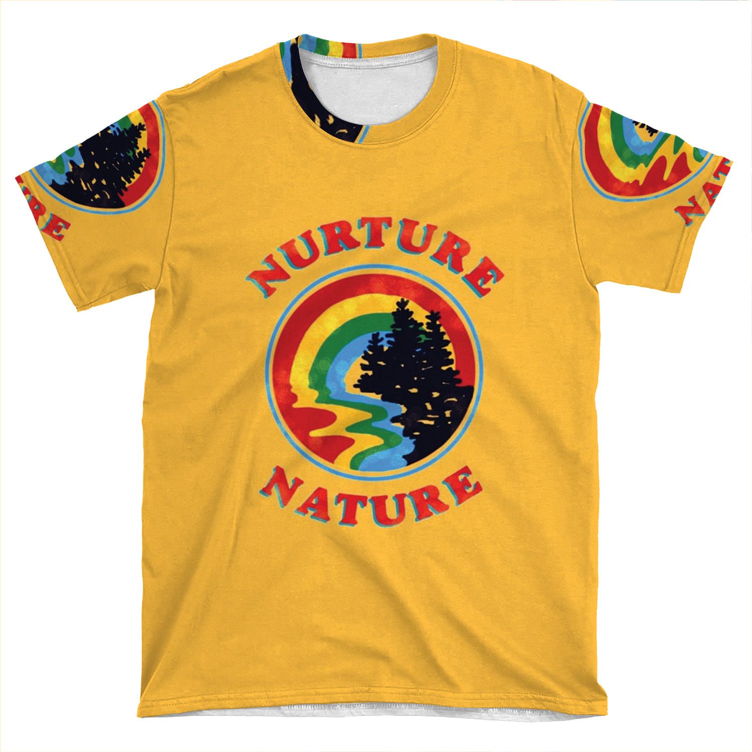 Nurture Nature Vintage Environmentalist Design AOP T-shirt Tee