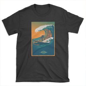 Ocean Life Surf Club retro surf poster T-shirt Tee