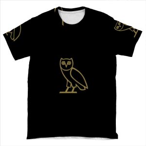 October Owl (Gold-Black) By Indgo AOP T-shirt Tee