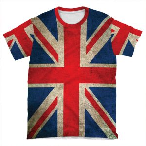 Old And Worn Distressed Vintage Union Jack Flag AOP T-shirt Tee