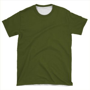 Olive Green Accent Solid Color Decor AOP T-shirt Tee