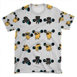 Olympic Lifting Pugs AOP T-shirt Tee