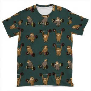 Olympic Lifting Sloths AOP T-shirt Tee