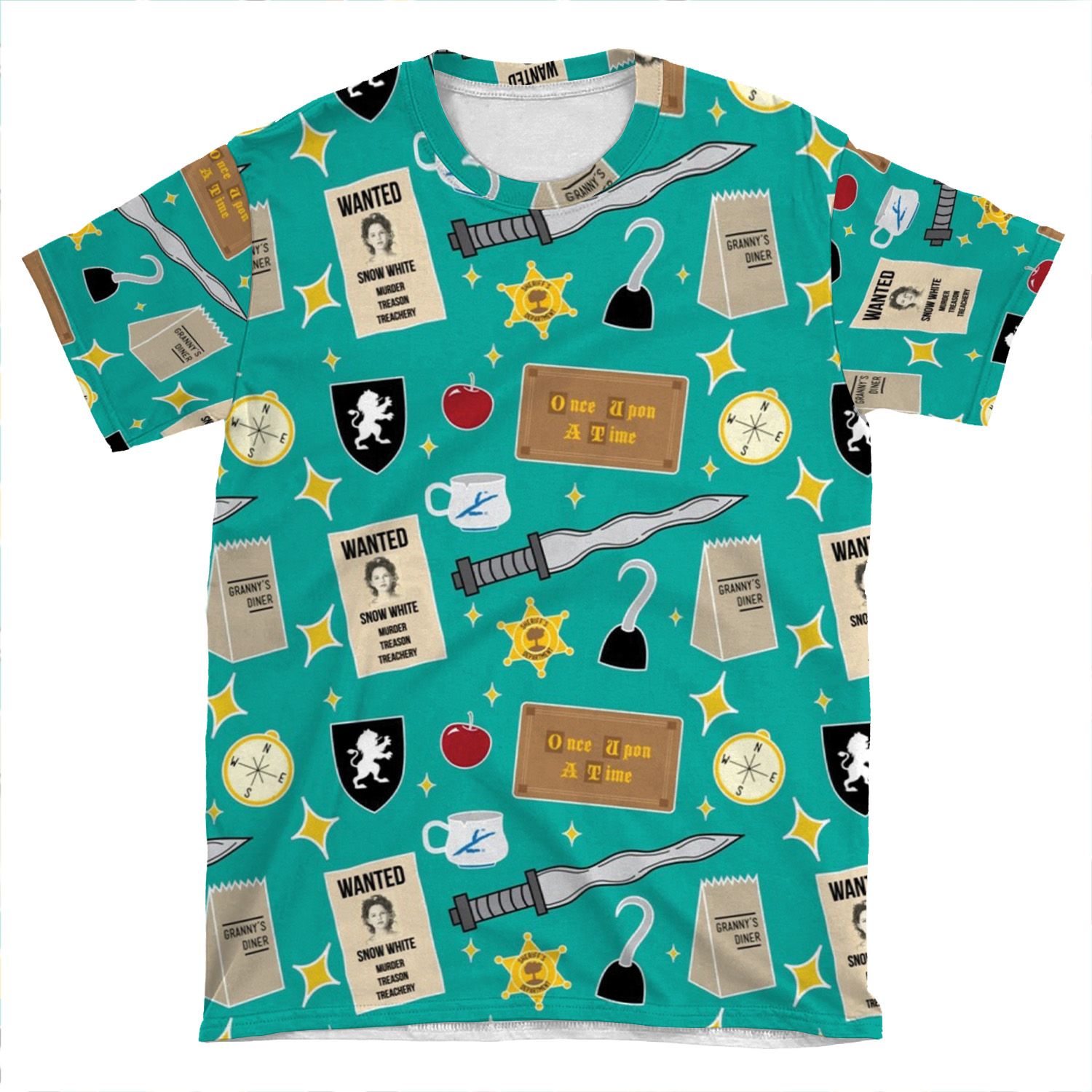 Once Upon A Time | Turquoise AOP T-shirt Tee