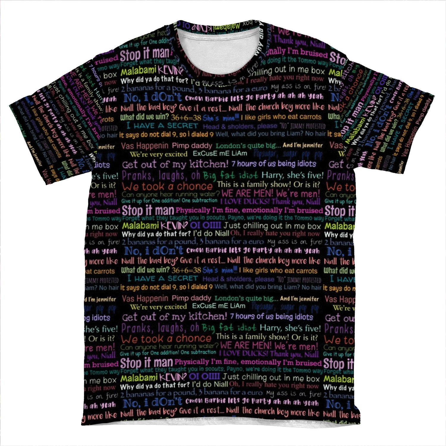 One Direction Quotes AOP T-shirt Tee