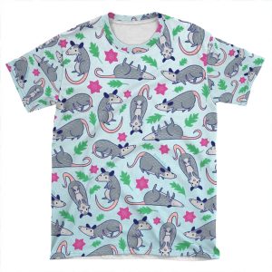 Opossum Pattern AOP T-shirt Tee