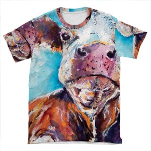 Optimistic Cow AOP T-shirt Tee