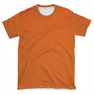 Orange Pebbled Leather Look AOP T-shirt Tee