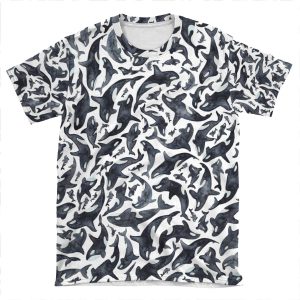 Orcas Or Killer Whales AOP T-shirt Tee