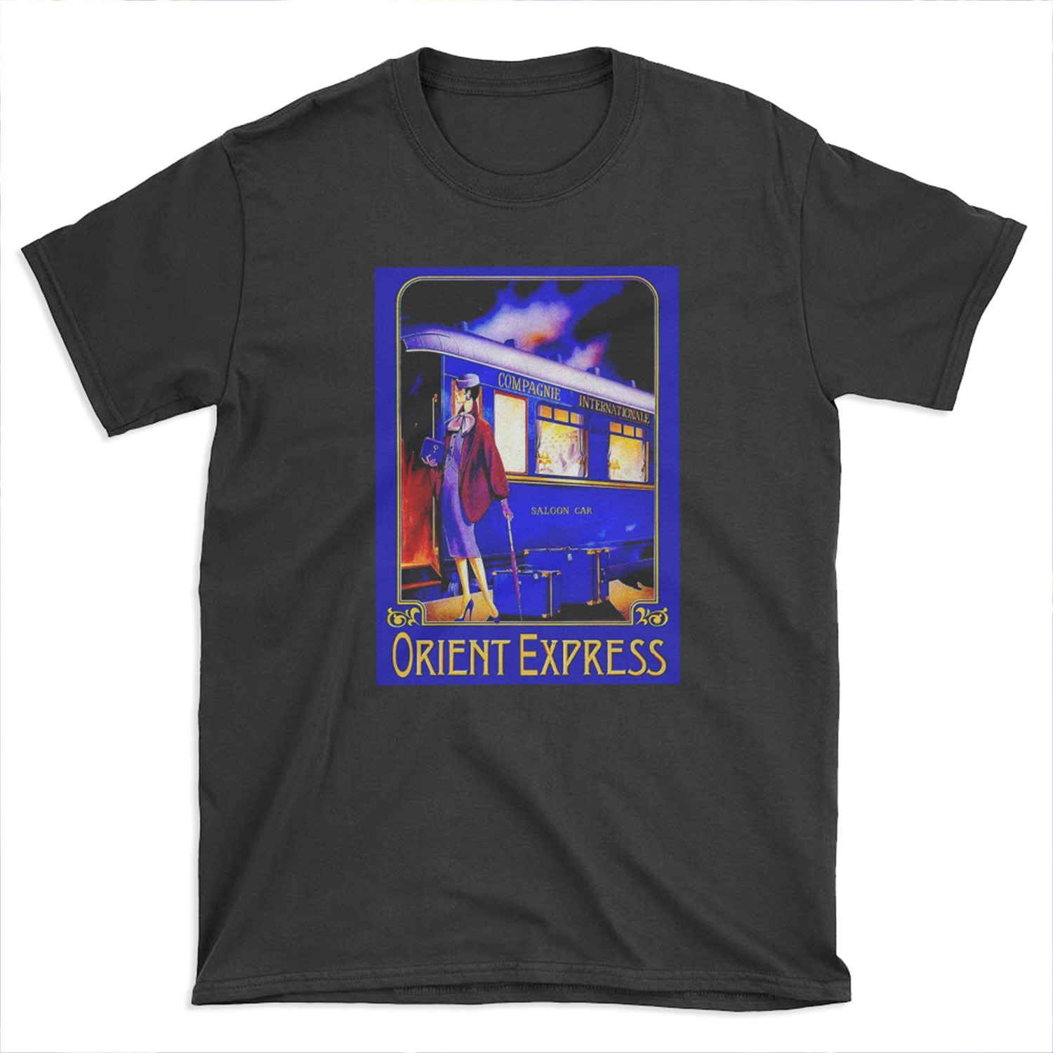 ORIENT EXPRESS: Vintage Train Passenger Travel Print T-shirt Tee