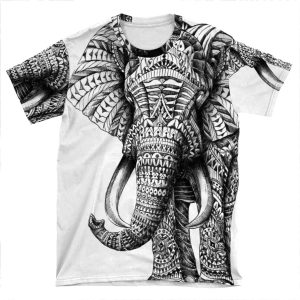 Ornate Elephant AOP T-shirt Tee