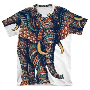 Ornate Elephant V2 (Color Version) AOP T-shirt Tee