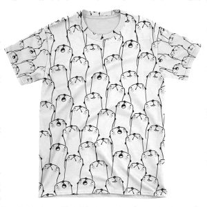 Otter Pattern AOP T-shirt Tee