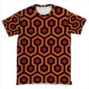 Overlook Hotel Carpet From The Shining: Orange/Red/Black AOP T-shirt Tee