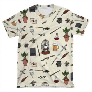 Owl And Wand AOP T-shirt Tee